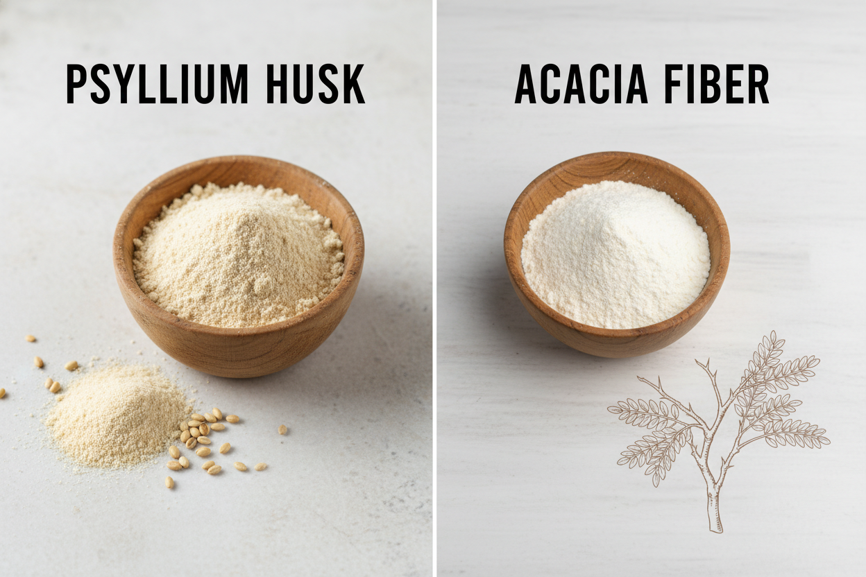 Acacia Fiber + Cellulose Fiber vs Psyllium Husk Fiber
