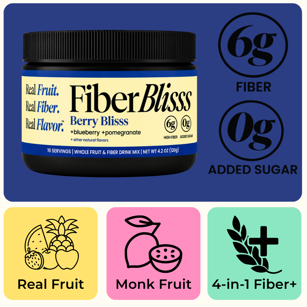 Berry Blisss Fiber+ Drink Mix | Blueberry Pomegranate, 6g Fiber, 16 Servings