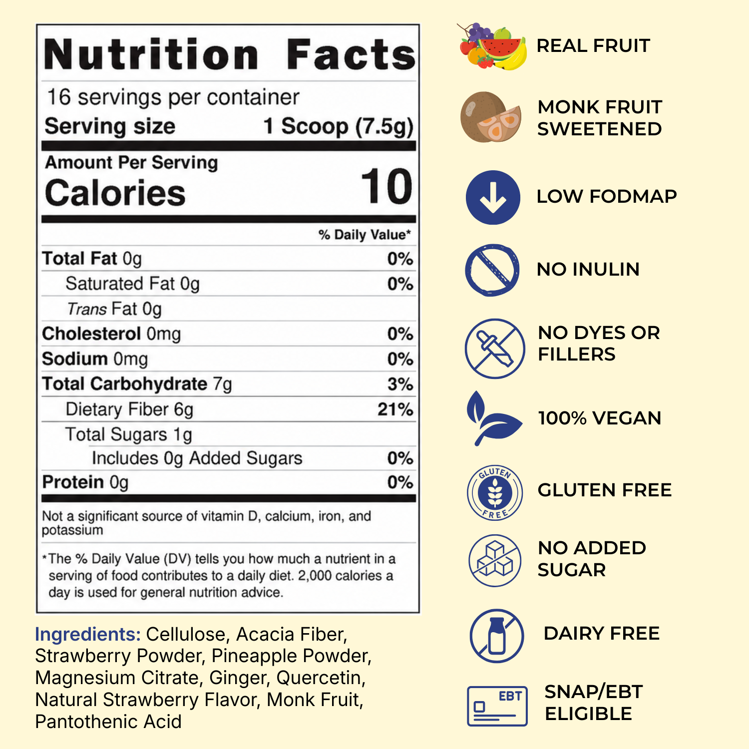Berry Blisss Fiber+ Drink Mix | Blueberry Pomegranate, 6g Fiber, 16 Servings